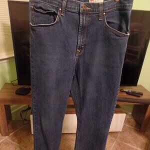 Wrangler Men's Straight Fit Dark Wash Denim Jeans, Size 34x32